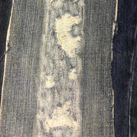 Vintage distressed  JEANS PATCHED RIPPED BOOTCUT JEANS - Picture 8 of 8